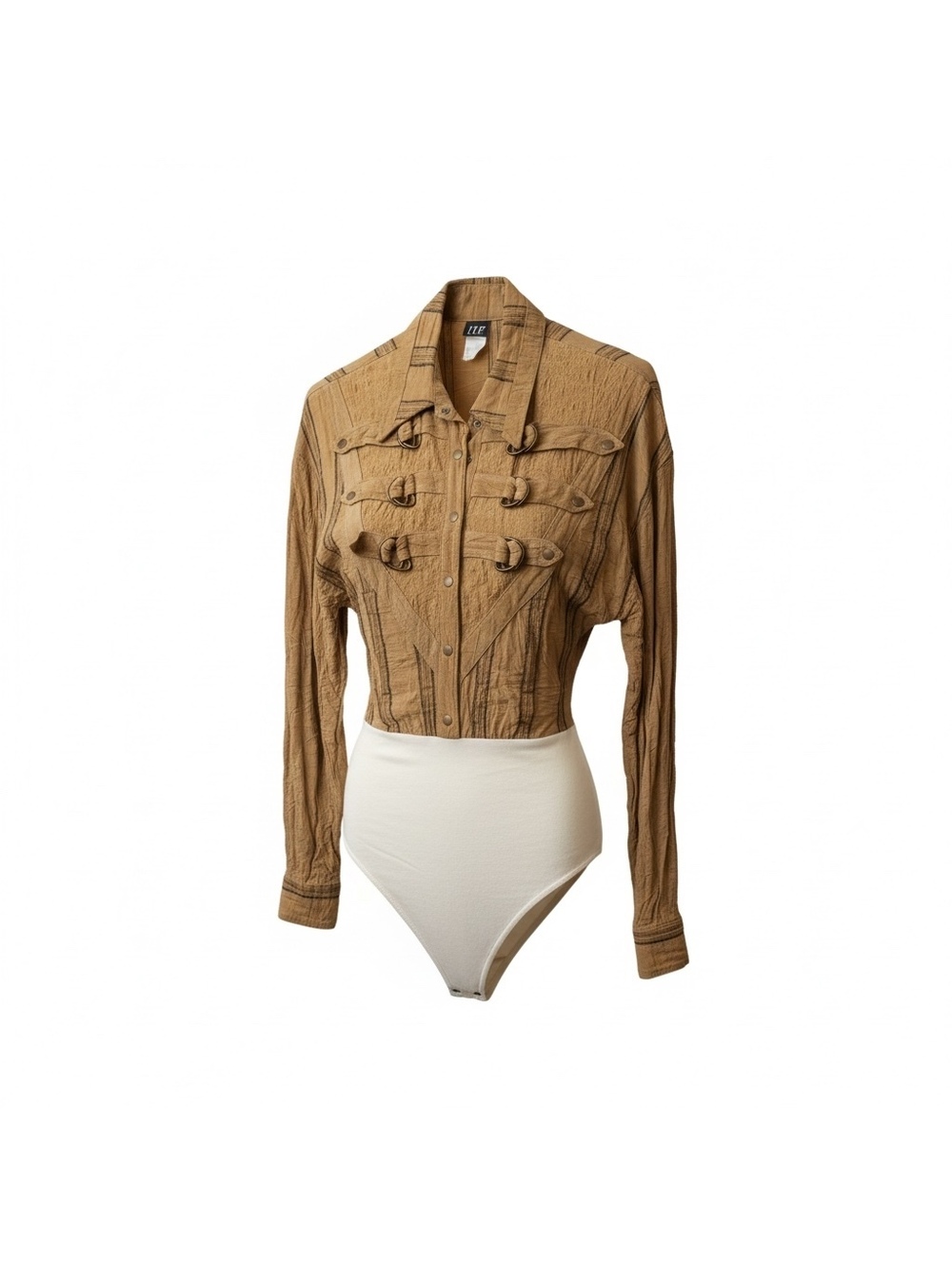 IIF Tan Western Buckle Bodysuit